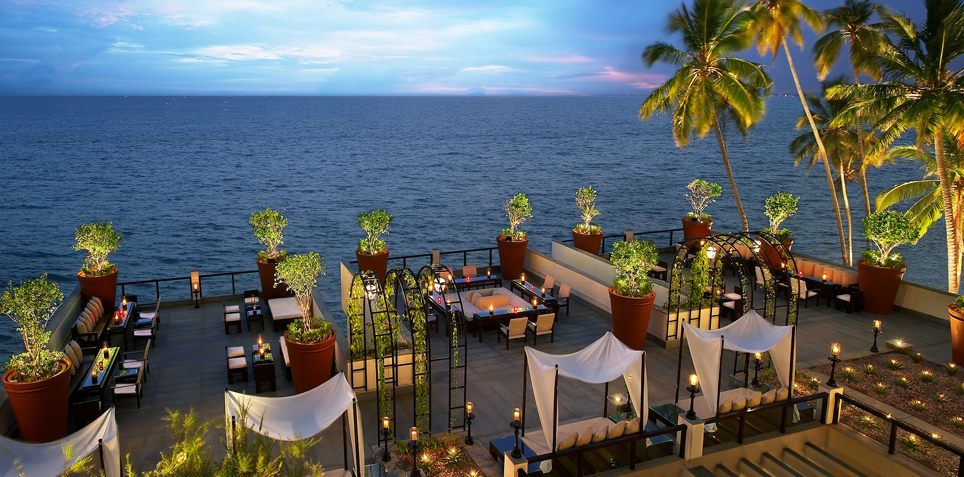 The Sky Bar - stunning view of the Kovalam coastline